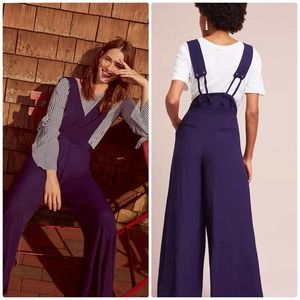 Anthropologie Apron Wide-Leg Jumpsuit